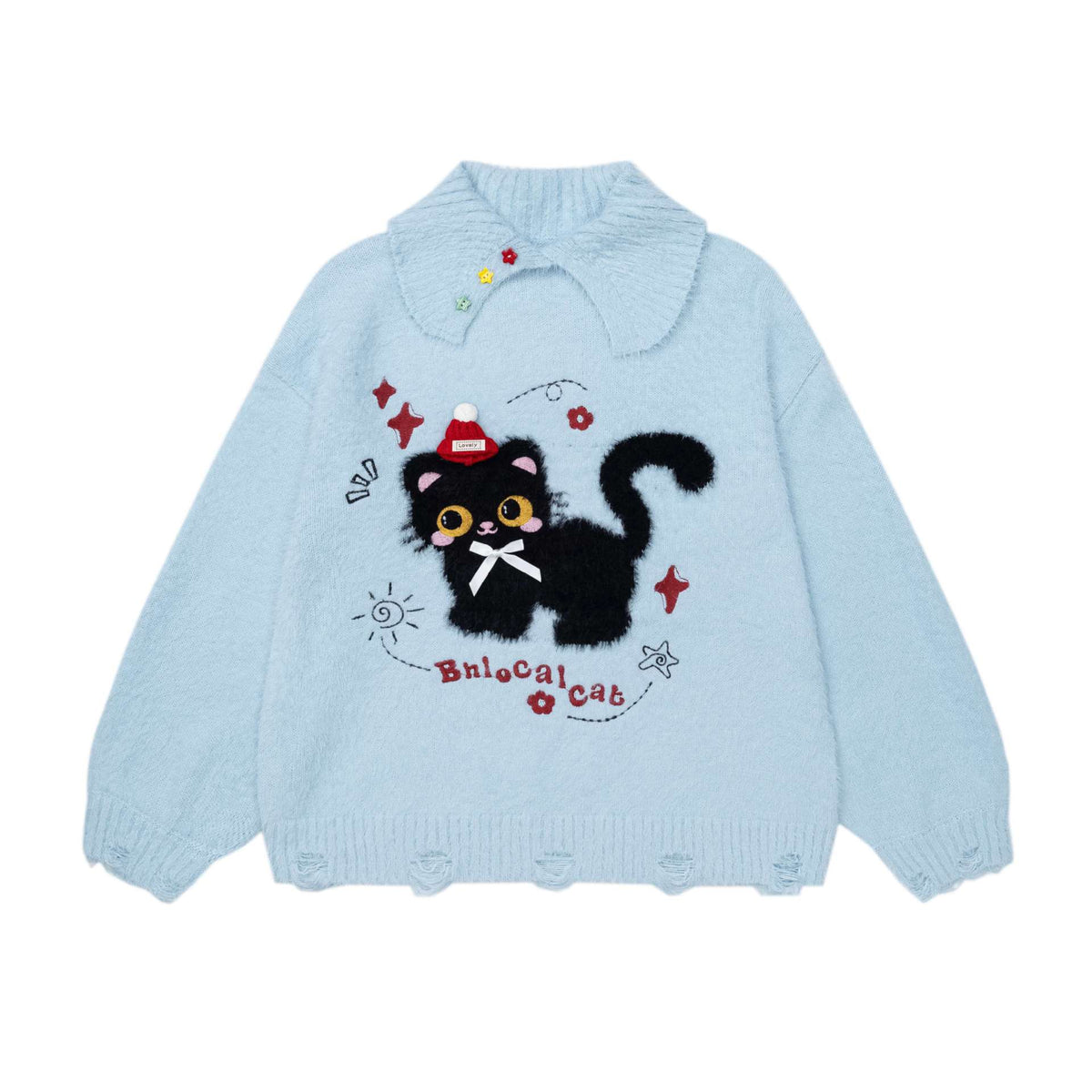 Little Black Cat Plush Sweater