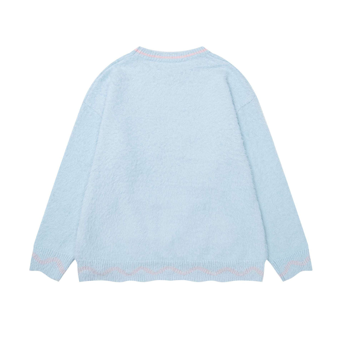 Round Neck Wave Contrast Sweater