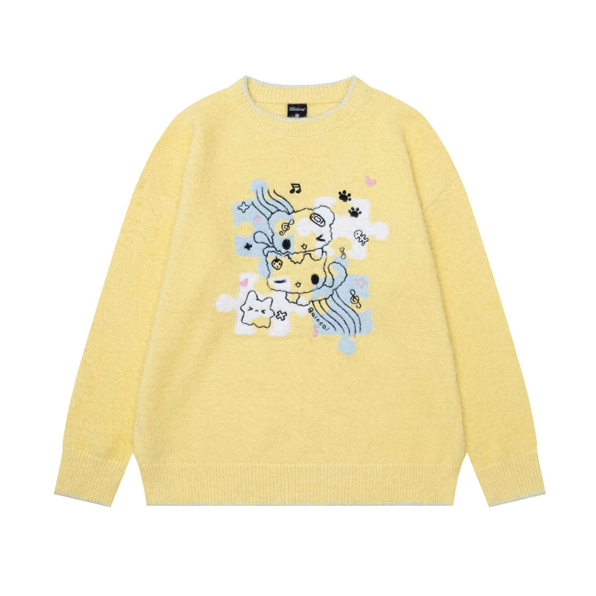 Stacked Kittens Jacquard Sweater