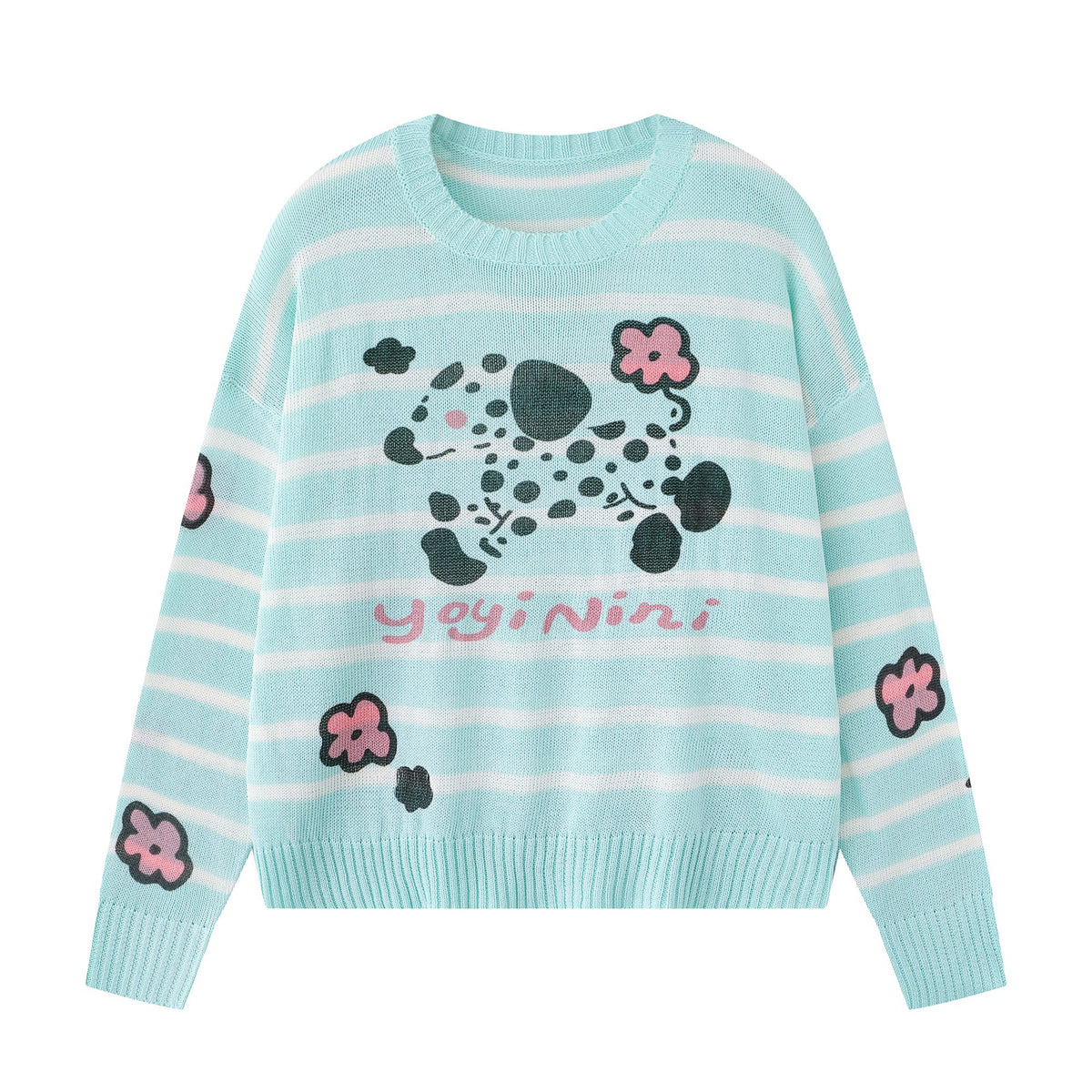 Spotted puppy flower sweater