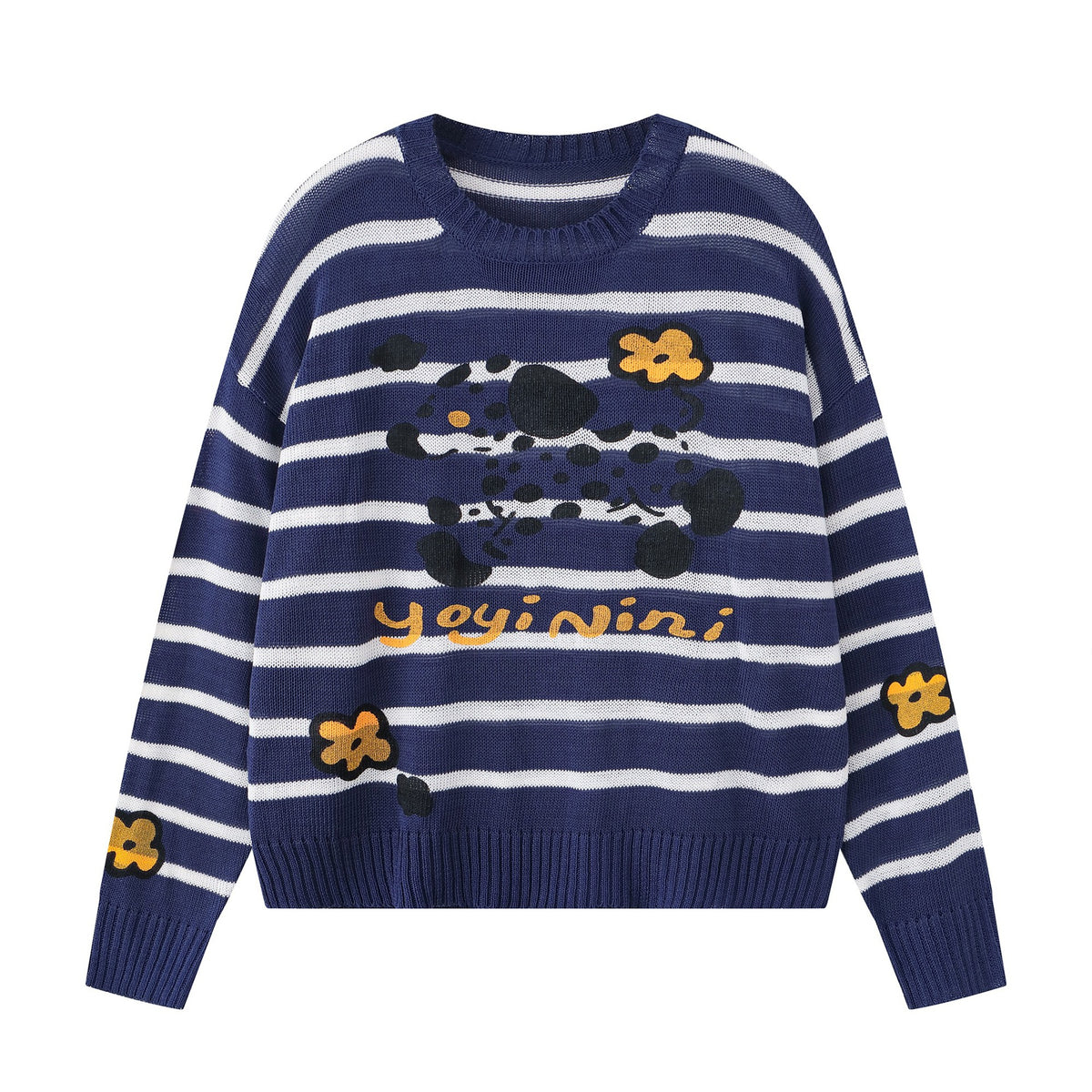 Spotted puppy flower sweater