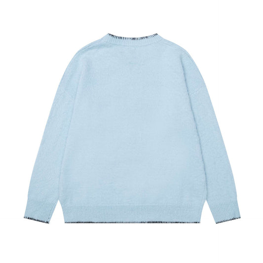 Stacked kitten jacquard sweater