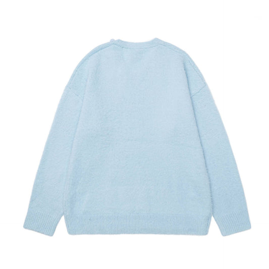 Simple pen cat embroidery sweater