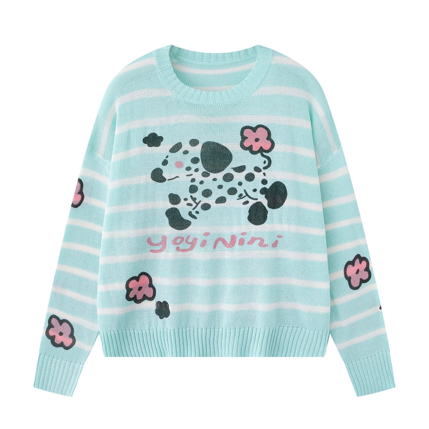 Spotted puppy flower sweater