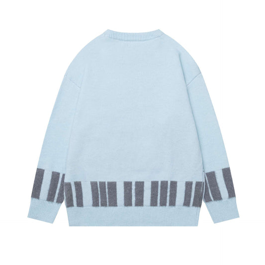 Note Cat Jacquard Sweater
