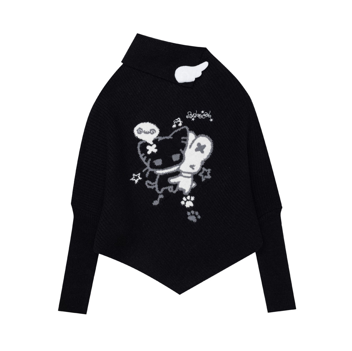 Fun cat jacquard sweater