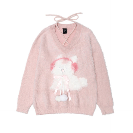 Cute neck hanging sweater