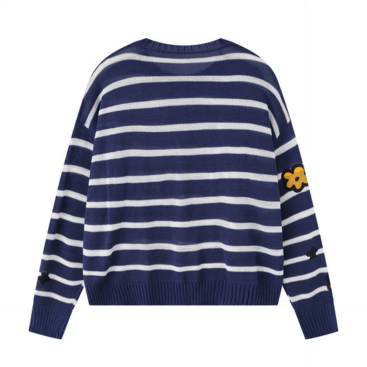 Spotted puppy flower sweater
