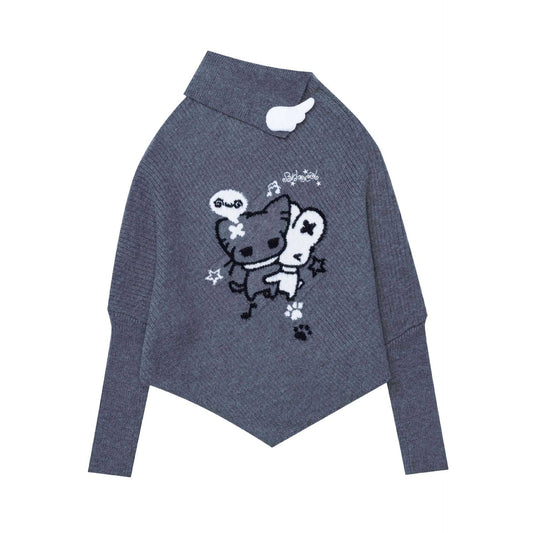 Fun cat jacquard sweater