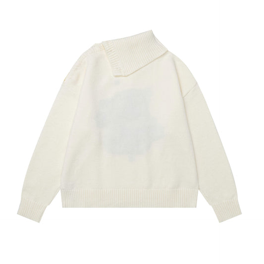 Plush puppy jacquard sweater